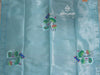 Powder blue tissue paithini with floral motifs