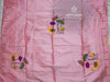 Pastel pink paithini silk blouse with flower motifs