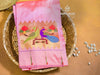 Pink silk Paithini blouse with parrot and peacock motifs