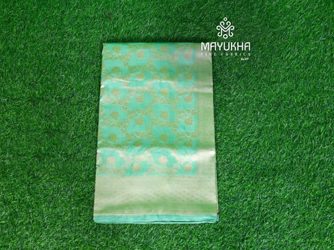 Aqua blue banarasi with blouse