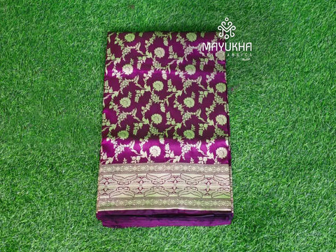 Wine colour banarasi with blouse