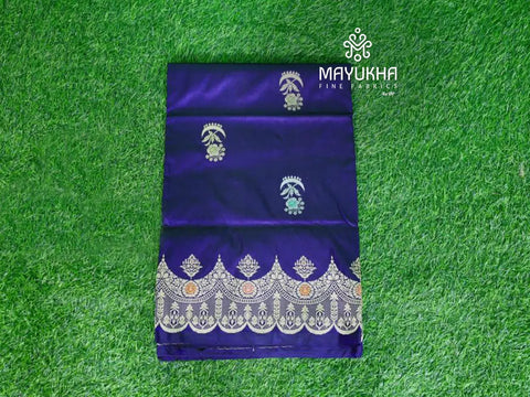Dark blue banarasi with luxurious blouse