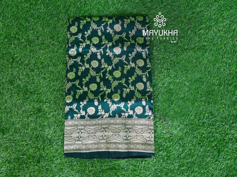 Bottle green banarasi with  blouse