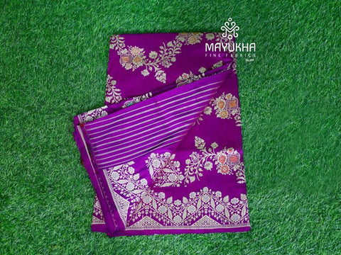 Wine banarasi with blouse