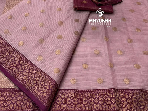 Silver and golden buti golden weaving border