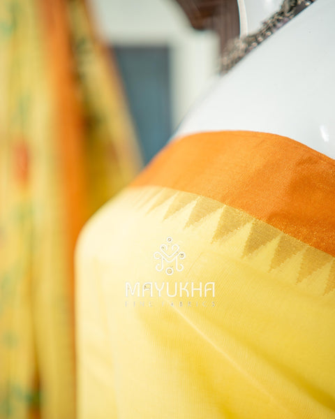 Yellow Pondru Jamdhani Salwar Set – Handwoven Premium Elegance