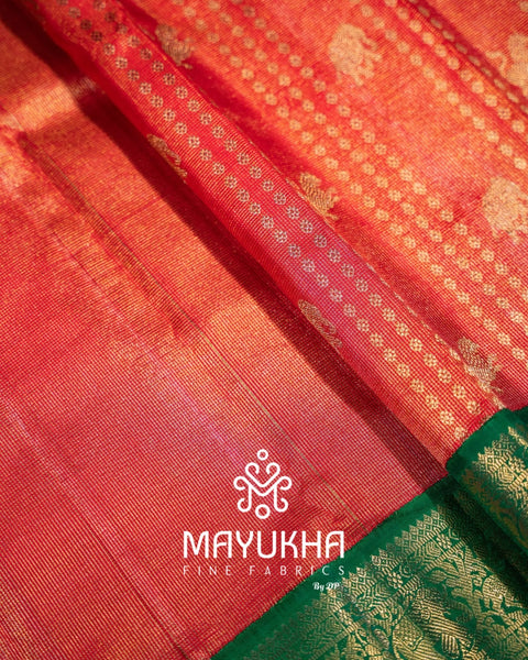 Kanjivaram Saree with 24k Pure Gold Zari Checks & Korvai Border
