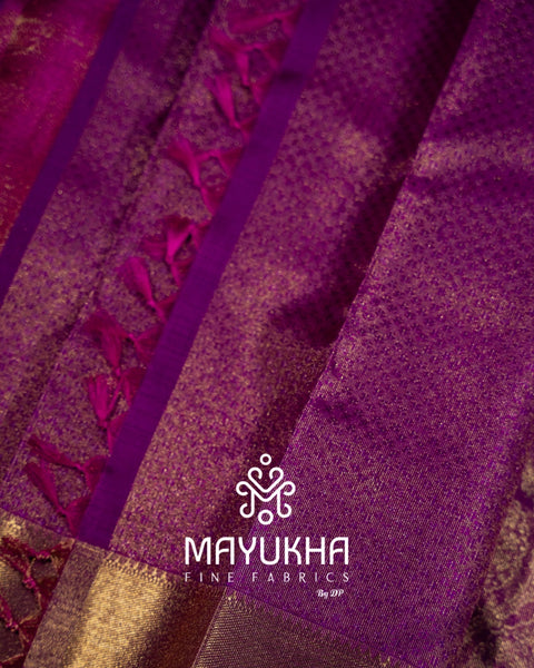 2 Gram 24k Pure Gold Body Kanchipuram Silk Saree