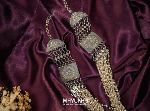 Multilayered Silver & Pearl Necklace