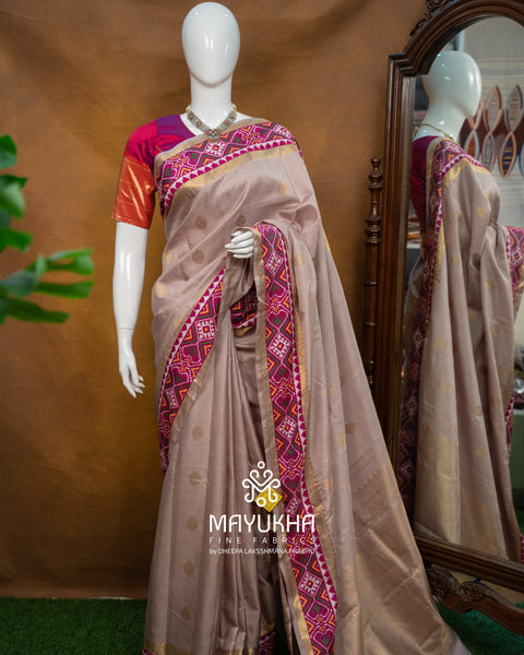 3G Kanchipuram Silk Saree with Double Ikkat Patan Patola Border