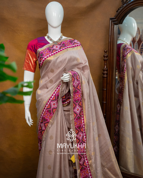 3G Kanchipuram Silk Saree with Double Ikkat Patan Patola Border