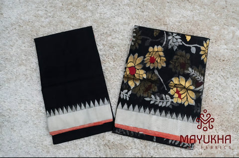 Ponduru Jamdani Handwoven Black Salwar Suit