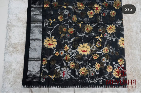 Ponduru Jamdani Handwoven Black Salwar Suit