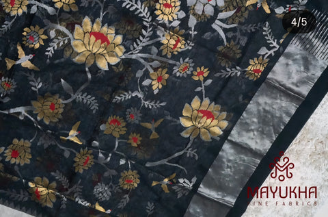 Ponduru Jamdani Handwoven Black Salwar Suit