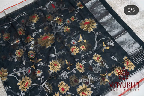 Ponduru Jamdani Handwoven Black Salwar Suit