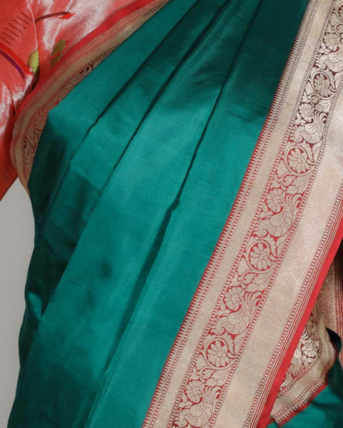 BANARASI SILK – GREEN Mayukhafabs