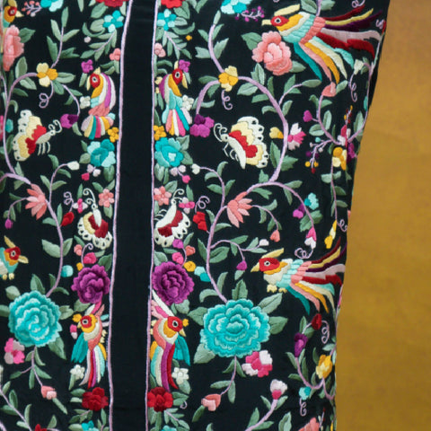 Black Floral with Bird Parsigara Suit Mayukhafabs
