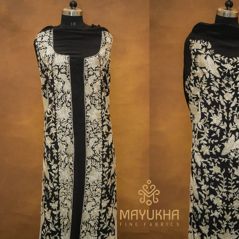 Black Parsi Garga Banarsi Saree Mayukhafabs