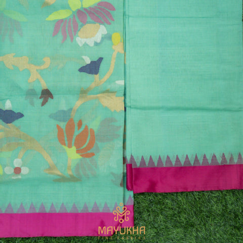 Blue floral Jamdhani suit Mayukhafabs