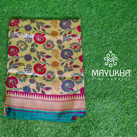 Gold & Colour Full Flower Butis Banarsi Saree Mayukhafabs