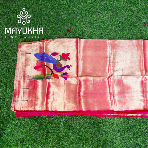 Gorgeous Pink with Peacock Paithini Blouse Mayukhafabs