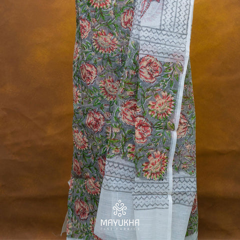 Green - FLORAL DESIGN - Soft Kota Mayukhafabs