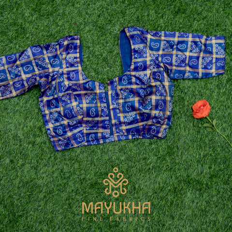 Patoula Banarsi Blue Color Readymade Blouse