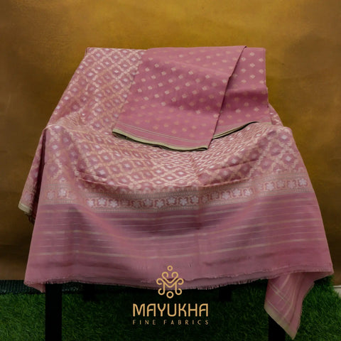 Banarsi Jamdani - Pink Banarasi suit
