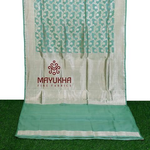 Light Green with silver Butis Banarsi Sarees Mayukhafabs