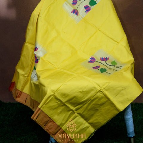Lotus - Yellow Paithani Blouse Mayukhafabs