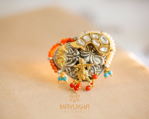 Maharaja with Sword Designer Silver Ring Mayukhafabs
