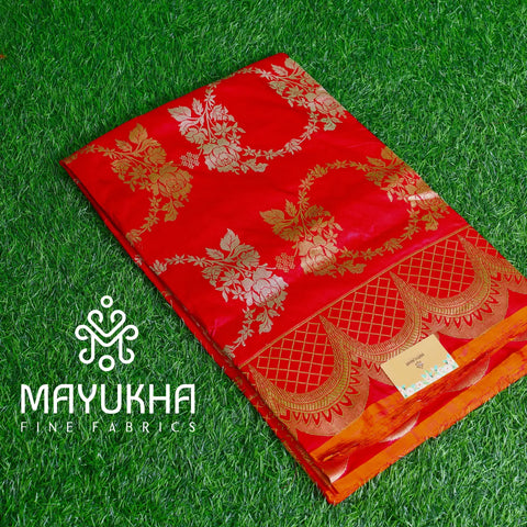 Orange with Butis Banarsi Saree Mayukhafabs