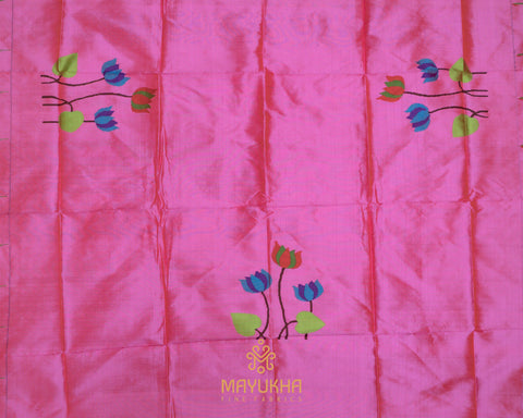 Pink - Lotus Paithani  Blouse Mayukhafabs