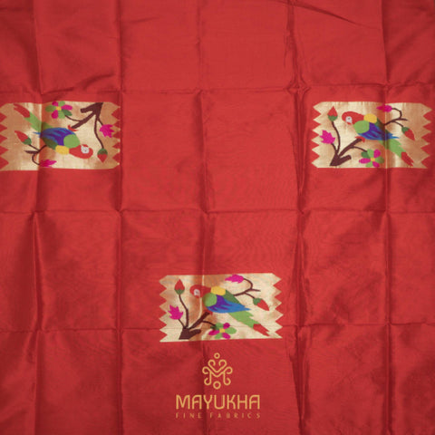 Red- Parrot Paithani blouse Mayukhafabs