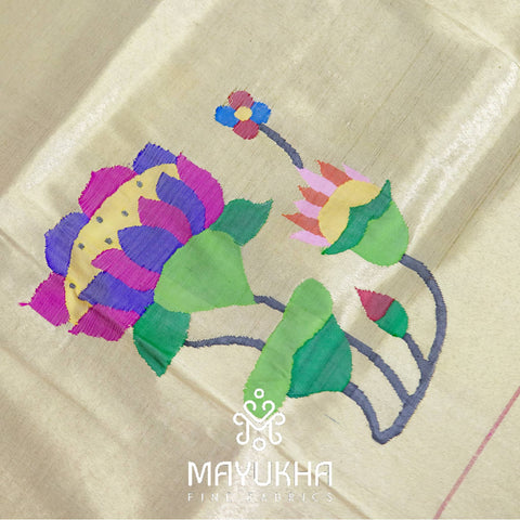 Sandal - Lotus Paithani blouse Mayukhafabs