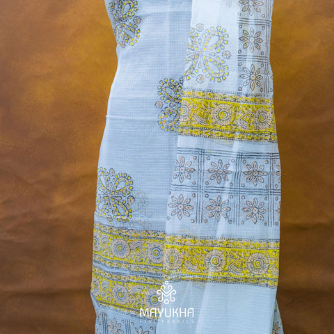 Soft Kota - White Floral - Soft Kota Mayukhafabs
