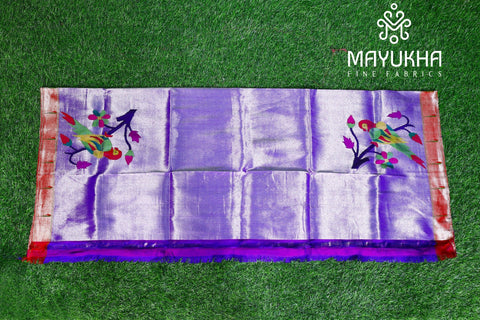 Violet with Parrot Paithini Blouse Mayukhafabs
