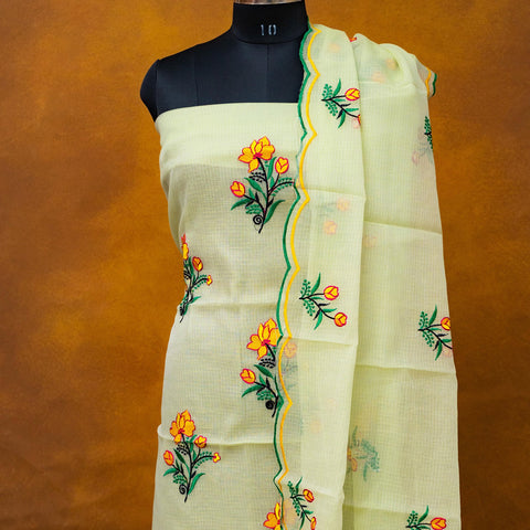 Yellow - floral - Soft Kota Mayukhafabs