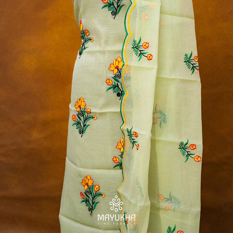 Yellow - floral - Soft Kota Mayukhafabs