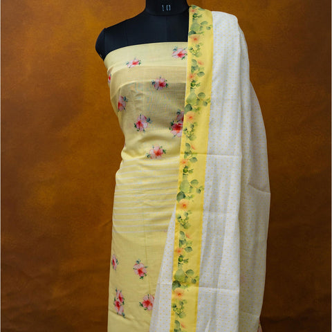 Yellow - flower design - Cotton suit Mayukhafabs