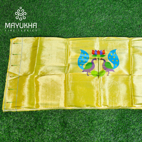 Yellow with Flowers Paithini Blouse Mayukhafabs